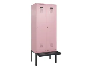 locker met bank,voor scheiding van kleding,HxBxD 2120x800x815mm,2vak - 2