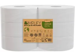 Toiletpapier Simplify Maxi Jumbo 2-laags 1305 vellen, pak van 6 rollen