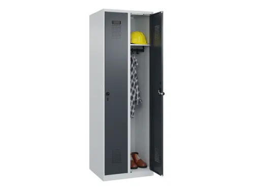 locker,HxBxD 1850x600x500mm,2vak,vak B 300mm,draaigrendel