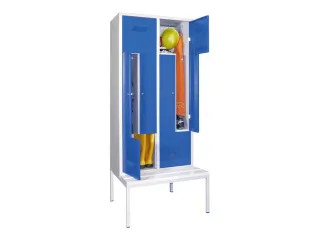 Z-garderobekast,HxBxD 2100x800x800mm,vak B 400mm,RAL7035,front RAL5010 - 2