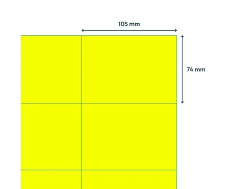 Gekleurde Etiketten 105x74mm Fluor Geel 42220