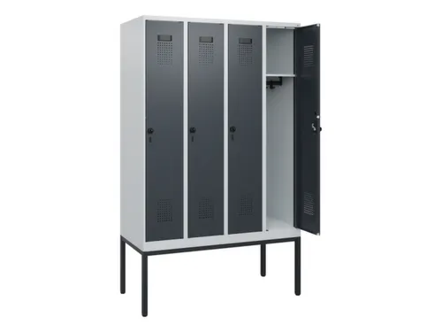 schoollocker,HxBxD 1950x1200x500mm,4vak,vak B 300mm,draaigrendel