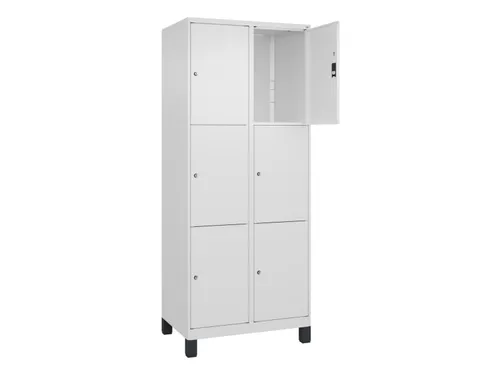 lockerkast,HxBxD 1950x800x500mm,2x3vakken,vak B 400mm,cil.-slot,voeten