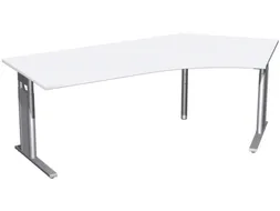 In hoogte verstelbaar hoekbureau,HxBxD 680-800x2166x1130mm,decor wit