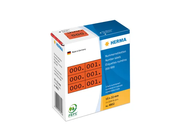 Herma 4802 Nummer Etiketten Rood