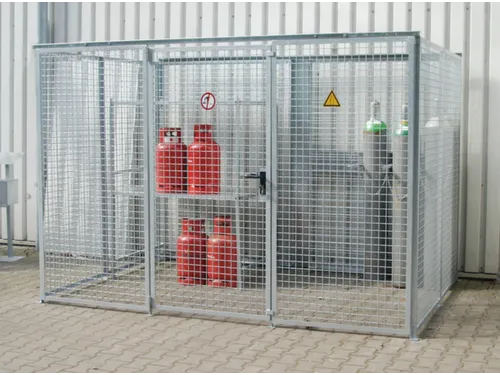 Gasflessendepot Staal/gaas Hxbxd 2060x3100x2100mm Voor 104 Gasflessen