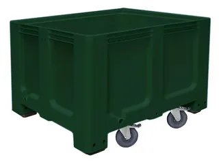 Stapelcontainer Pe 760x1200x1000mm 610 liter 4 Zwenkwielen Groen - 1
