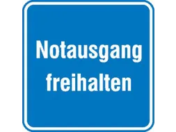 aanwijzingsbord,Nooduitgang vrijhouden,aluminium gemerkt,gemoffeld