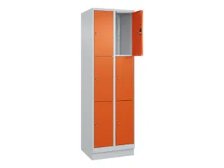lockerkast,HxBxD 1950x600x500mm,2x3vakken,vak B 300mm,cil.-slot,sokkel - 1