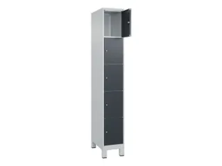 lockerkast,HxBxD 1950x300x500mm,1x5vakken,vak B 300mm,cil.-slot,voeten - 1