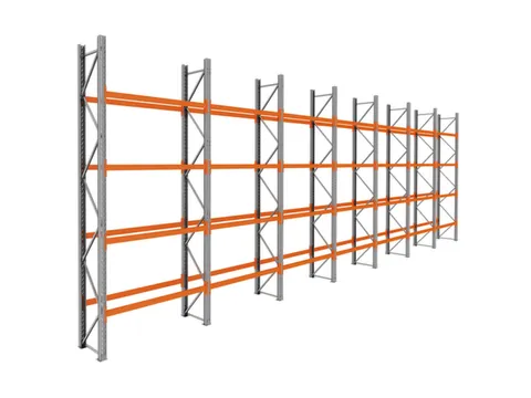 palletstelling,basis+6xaanbouw,HxBxD 4620x13575x750mm,vakl. 3000kg