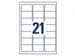 Adrestiket Avery Zweckform 63.5x38.1mm Transparant 525 Stuks