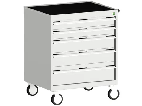 ladekast verrijdbaar 980x800x525mm 5laden romp RAL7035 front RAL7035