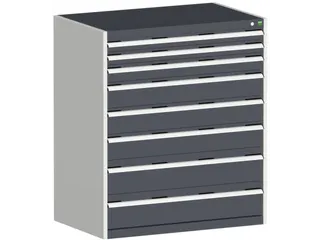 ladekast HxBxD 1200x1050x650mm 8laden zware lasten RAL7035 RAL7016 - 2