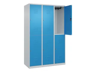 dubbeldekse locker,HxBxD 1850x1200x500mm,3x2vak.,vak B 400mm,cil.-slot - 2
