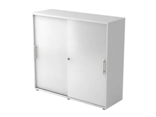kantoor-schuifdeurkast 1100x1200x400mm hout romp + front wit 3 OH