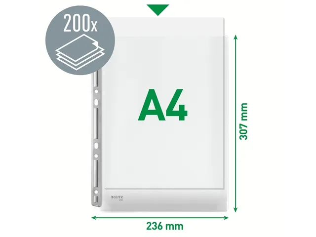 Pochette Leitz 4755 4 perf PVC 0.17mm lisse à soufflet