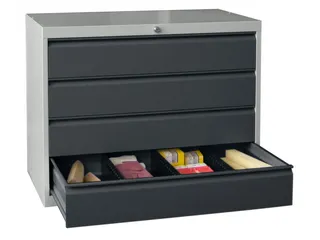 ladekast 800x1023x600mm 4laden cilinderslot RAL7035 front RAL7016 - 1