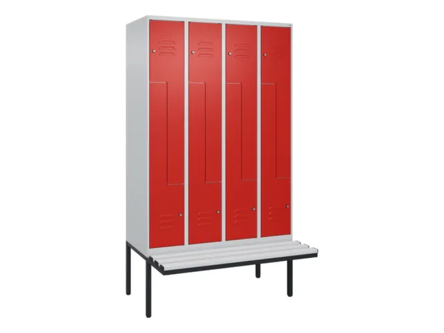 Z-garderobekast,HxBxD 2120x1200x815mm,8vak,vak B 300mm,cil.-slot
