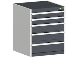 ladekast HxBxD 800x650x525mm 5laden romp RAL7035 front RAL7016