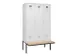 locker met bank,voor scheiding van kleding,HxBxD 2120x1200x815mm,3vak