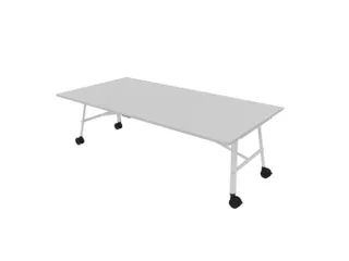 klaptafel,HxBxD 750x2400x1200mm,hoekig,4voeten wit,ovale buis - 1