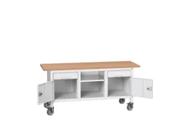 werkbank,HxBxD 830x1750x600mm,multiplexblad,uitrusting: 2laden,2kasten