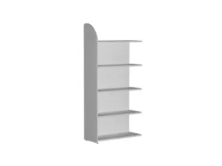 Basisveld 1900x800x325mm 5legborden 1 Zijpaneel Achterwand Lichtgrijs - 1