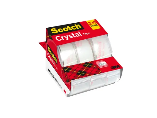 Plakband Scotch 600 19Mmx7.5M Crystal Clear + Handafroller