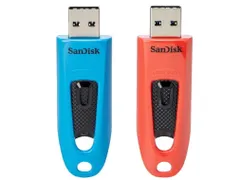 SanDisk Ultra USB Stick 64GB Blauw,Rood Duo Pack