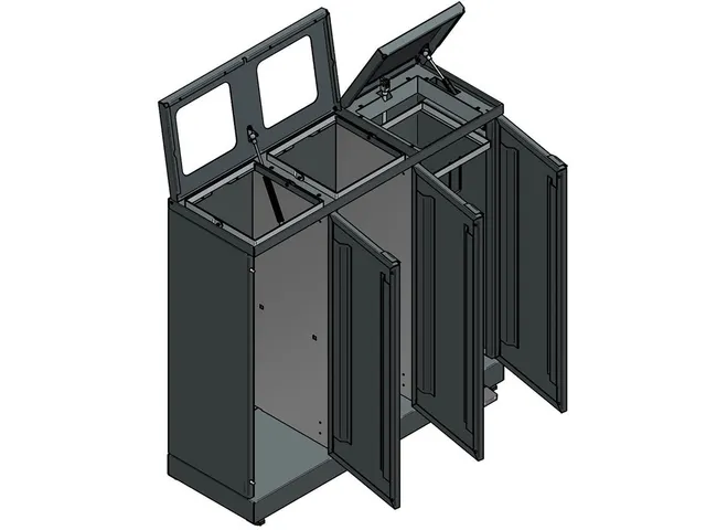 Bica 973 Afvalscheidingsunit 3x65 Liter Zwart