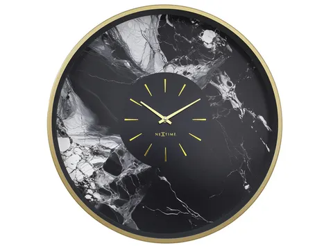 Horloge murale NeXtime Marble Duo Ø48cm métal doré