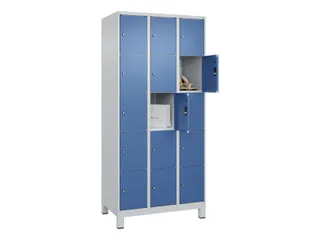 lockerkast,HxBxD 1950x900x500mm,3x5vakken,vak B 300mm,cil.-slot,voeten - 1
