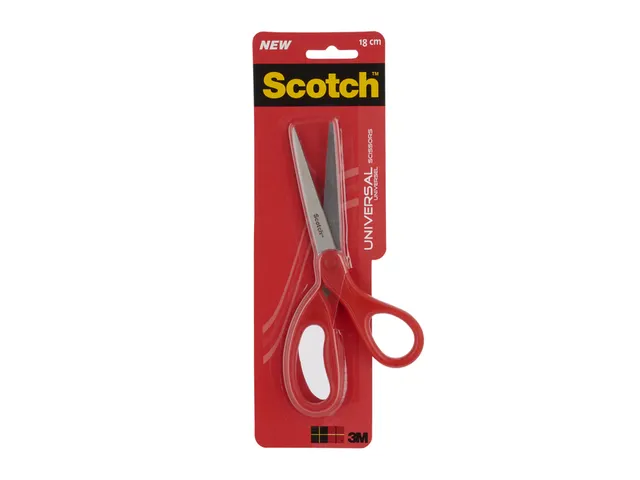 Schaar Scotch 18cm universeel rood blister