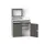 pc-kast monitorvak 1650x1050x550mm toetsenbordblad RAL7035+RAL7016