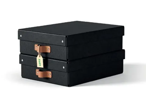 Puro opbergdoos medium laag A4 8 liter zwart 2 stuks