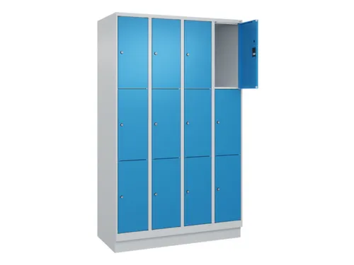 lockerkast,HxBxD 1950x1200x500mm,4x3vakken,vak B 300mm,cil.-slot