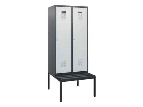 locker met bank,HxBxD 1950x800x815mm,2vak,vak B 400mm,cilinderslot