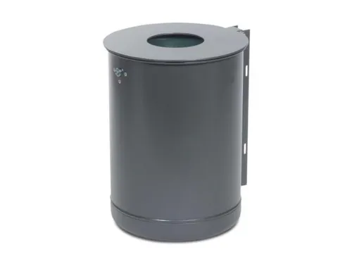 Afvalbak,50L,Wand/Paal,Romp Vuurverzinkt