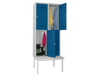 banklocker,dubbeldeks,HxBxD 2150x800x800mm,RAL7035,front RAL5010 - 1