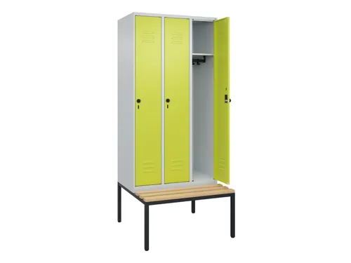 Dekenkist Classic+ 3 vakken 30cm 212x90x81.5cm Lichtgrijs/Lichtgroen
