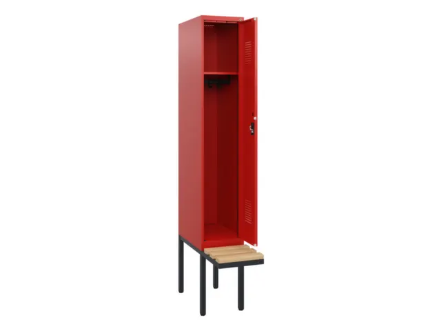 locker met bank,HxBxD 1950x300x815mm,1vak,vak B 300mm,cilinderslot