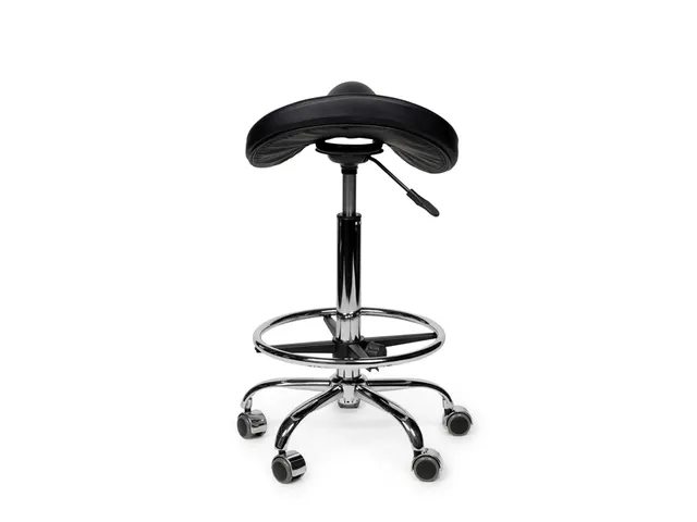 Zadelkruk Office Premium standaard met voetring harde wielen zw