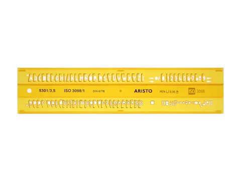 Lettersjabloon Aristo 3,5mm H-profiel schriftvorm B recht