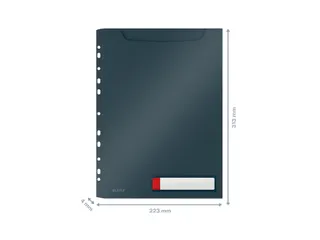 Insteekmap U-model Leitz Cosy harmonica A4 met perforatiestrip PP grij - 3