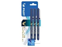 Rollerpen Pilot V-Ball 07 Medium punt Blauw Blister à 3 stuks
