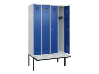 locker met bank,HxBxD 2120x1200x815mm,4vak,vak B 300mm,cilinderslot - 1