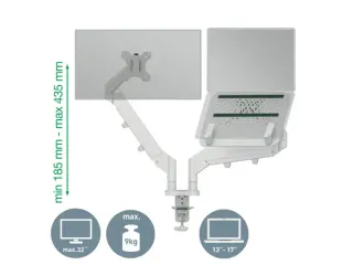 Monitor en laptoparm 2 Schermen Leitz Ergo grijs - 4