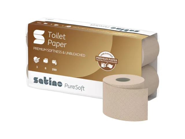 Toiletpapier Satino PureSoft MT1 3-laags 250vel naturel 076970