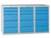 ladekast,HxBxD 900x1500x500mm,15lade(n),RAL7035,front RAL3000